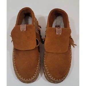 Laidback London Ekry Chestnut Suede Handmade Mocassin Sz.EU-36 US-5